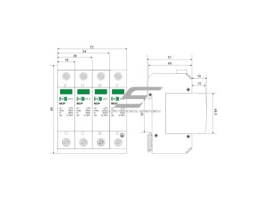 Modulinis viršįtampių ribotuvas | 4P | 20kA | 275V | II/T2/C | DIN | Promfactor Baltic | MOP4-C275/20 | 4772151000449 1 Modulinis viršįtampių ribotuvas | 4P | 20kA | 275V | II/T2/C | DIN | Promfactor Baltic | MOP4-C275/20 | 4772151000449 1