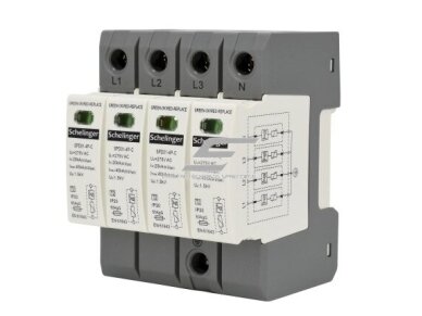 Modulinis viršįtampių ribotuvas | 4P | 20kA (8/20) | T2 (C) | IP20 | SCHELINGER | A51-SPD01-4P-C | 5900280964540 Modulinis viršįtampių ribotuvas | 4P | 20kA (8/20) | T2 (C) | IP20 | SCHELINGER | A51-SPD01-4P-C | 5900280964540