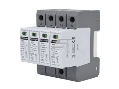 Modulinis viršįtampių ribotuvas | 4P | 12,5kA (10/350) | T1+T2 (B+C) | IP20 | SCHELINGER | A51-SPD03-4P-B+C | 5900280964564 Modulinis viršįtampių ribotuvas | 4P | 12,5kA (10/350) | T1+T2 (B+C) | IP20 | SCHELINGER | A51-SPD03-4P-B+C | 5900280964564