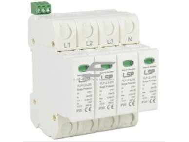 Viršįtampių ribotuvas T1+T2 (B+C) | 4P TN-S | Iimp 12,5 kA | Imax 50 kA | Up ≤ 1,5 kV | su signaliniu kontaktu | LSP FLP12.5-275/4S Viršįtampių ribotuvas T1+T2 (B+C) | 4P TN-S | Iimp 12,5 kA | Imax 50 kA | Up ≤ 1,5 kV | su signaliniu kontaktu | LSP FLP12.5-275/4S