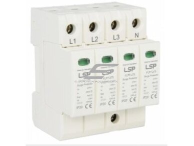 Viršįtampių ribotuvas T1+T2 (B+C) | 4P TN-S | Iimp 7 kA | Imax 50 kA | Up ≤ 1,5 kV | LSP FLP7-275/4 Viršįtampių ribotuvas T1+T2 (B+C) | 4P TN-S | Iimp 7 kA | Imax 50 kA | Up ≤ 1,5 kV | LSP FLP7-275/4