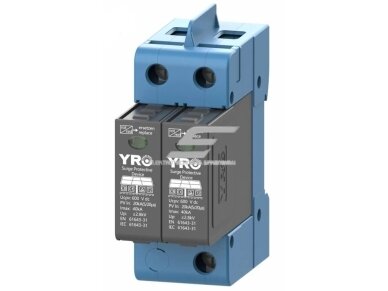 Modulinis viršįtampių ribotuvas saulės elektros energijos | fotovoltinėms sistemoms | 2P | 20-40kA | 600VDC | DIN Modulinis viršįtampių ribotuvas saulės elektros energijos | fotovoltinėms sistemoms | 2P | 20-40kA | 600VDC | DIN
