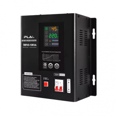 Jednofazowy automatyczny stabilizator napięcia | 10 kVA | 220 V AC | przekaźnikowe sterowanie elektroniczne | wyświetlacz LED | PLAL TMP-10KVA