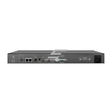 Adapter audio | do podłączania kompatybilnych systemów audio | jednokanałowy | z wyjściem AUX i sterowaniem EMC | smukła konstrukcja 1U | do montażu w szafie 19” 1 Adapter audio | do podłączania kompatybilnych systemów audio | jednokanałowy | z wyjściem AUX i sterowaniem EMC | smukła konstrukcja 1U | do montażu w szafie 19” 1