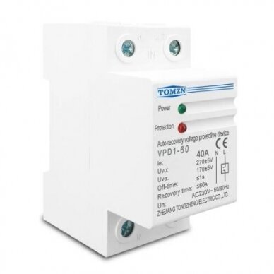 Modulāra sprieguma kontroles relejs | 40 A | 230 V | 8,8 kVA | DIN | Tomzn VPD1-60 1