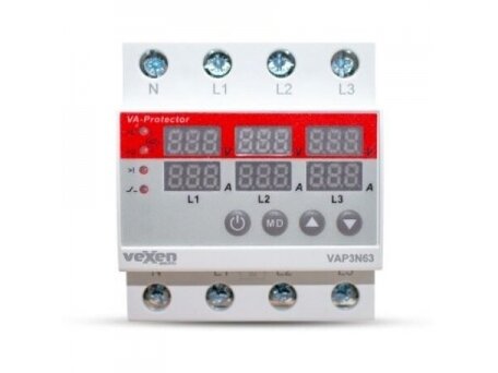 Modulinis | skaitmeninis viršįtampis | relė | 3F | 63A | AC230V | DIN | VEXEN | VAP3N63 1 Modulinis | skaitmeninis viršįtampis | relė | 3F | 63A | AC230V | DIN | VEXEN | VAP3N63 1