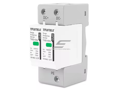Modulinis | viršįtampių ribotuvas saulės elektros energijos | fotovoltinėms sistemoms | 2P | 20-40kA | 1000VDC | DIN Modulinis | viršįtampių ribotuvas saulės elektros energijos | fotovoltinėms sistemoms | 2P | 20-40kA | 1000VDC | DIN