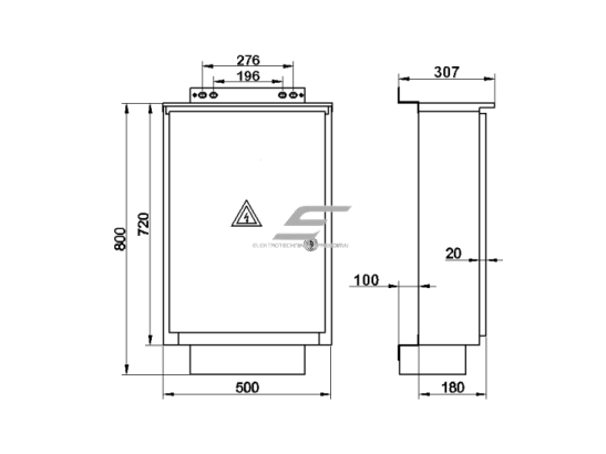 Vienfazis | įvadinis elektros energijos skydas | 6 apskaitoms | skaitikliams | 720x500x180mm | virštinkinis | cinkuotas plienas | IP44 | ĮAS-7-106 1