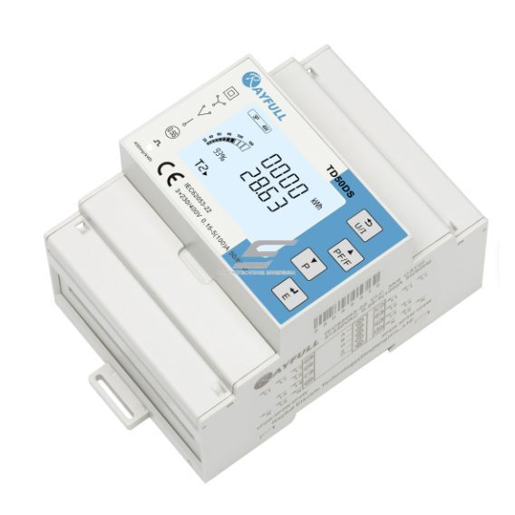 Three-phase energy meter | power monitor | 100 A | 3×230/400 V | class 0.5 | LED display | RS485 Modbus RTU | DIN | Rayfull TD50DSS 2