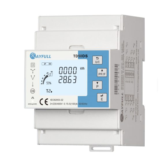 Three-phase energy meter | power monitor | 100 A | 3×230/400 V | class 0.5 | LED display | RS485 Modbus RTU | DIN | Rayfull TD50DSS 1 Three-phase energy meter | power monitor | 100 A | 3×230/400 V | class 0.5 | LED display | RS485 Modbus RTU | DIN | Rayfull TD50DSS 1