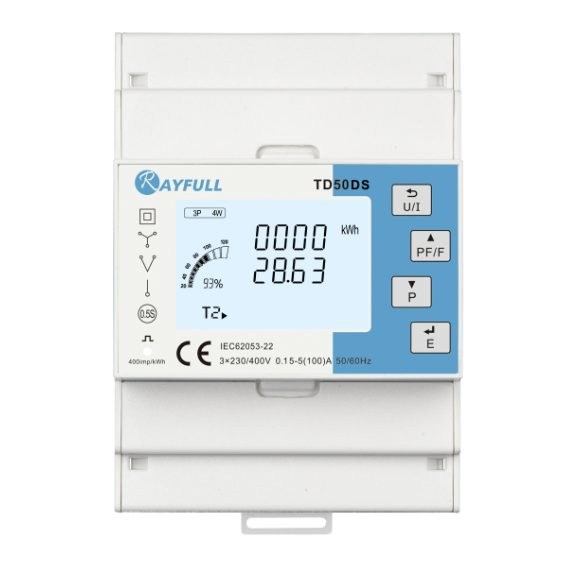 Three-phase energy meter | power monitor | 100 A | 3×230/400 V | class 0.5 | LED display | RS485 Modbus RTU | DIN | Rayfull TD50DSS Three-phase energy meter | power monitor | 100 A | 3×230/400 V | class 0.5 | LED display | RS485 Modbus RTU | DIN | Rayfull TD50DSS