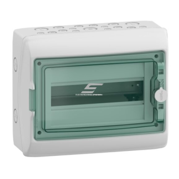 Virsmontējamais modulārais sadales paneļs | 12 moduļi | 280x340x160mm | IP65 | caurspīdīgas durvis | Kaedra