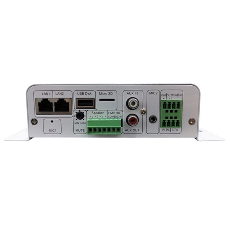 IP-võrgu heliterminal integreeritud võimendiga ja multifunktsionaalsete sisenditega | 2×25W | Toetab AUX-i/mikrofoni/USB/SD-kaarti 3