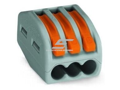 Gnybtas | elektros laidų jungtis | spyruoklinis | atlenkiamas | 3x0,08-2,5mm² | maks. 4mm² | WAGO | 222-413 | 4017332955676 Gnybtas | elektros laidų jungtis | spyruoklinis | atlenkiamas | 3x0,08-2,5mm² | maks. 4mm² | WAGO | 222-413 | 4017332955676