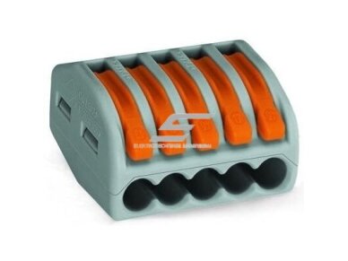 Gnybtas | elektros laidų jungtis | spyruoklinis | atlenkiamas | 5x0,08-2,5mm²| maks. 4mm² | WAGO | 222-415 | 4044918464956 Gnybtas | elektros laidų jungtis | spyruoklinis | atlenkiamas | 5x0,08-2,5mm²| maks. 4mm² | WAGO | 222-415 | 4044918464956