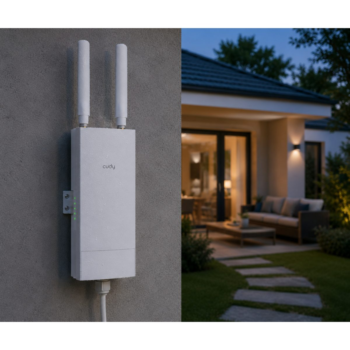 Wi-Fi levi laiendaja | välistingimustele mõeldud Wi-Fi kordisti | Wi-Fi 5 | IP65 | Mesh | PoE | 2.4GHz + 5GHz | kuni 1200Mbps | kuni 170 m | Cudy RE1200 Outdoor 3