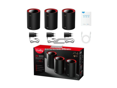 Wi-Fi 6 Mesh maršrutizatorius | 3 vnt. | iki 3000 Mbps | platus padengimas | 2.5G WAN prievadas | iki 220m | 2x2 MIMO technologija 2 Wi-Fi 6 Mesh maršrutizatorius | 3 vnt. | iki 3000 Mbps | platus padengimas | 2.5G WAN prievadas | iki 220m | 2x2 MIMO technologija 2