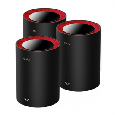 Router Wi-Fi 6 Mesh | 3 szt. | do 3000 Mb/s | szeroki zasięg | port WAN 2.5G | do 220 m | technologia 2×2 MIMO 1