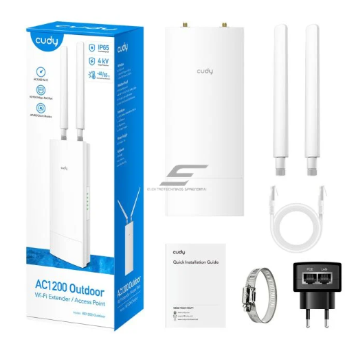 Wi-Fi levi laiendaja | välistingimustele mõeldud Wi-Fi kordisti | Wi-Fi 5 | IP65 | Mesh | PoE | 2.4GHz + 5GHz | kuni 1200Mbps | kuni 170 m | Cudy RE1200 Outdoor 2 Wi-Fi levi laiendaja | välistingimustele mõeldud Wi-Fi kordisti | Wi-Fi 5 | IP65 | Mesh | PoE | 2.4GHz + 5GHz | kuni 1200Mbps | kuni 170 m | Cudy RE1200 Outdoor 2