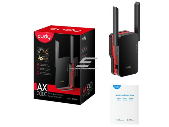 Wi-Fi praplėtėjas maršrutizatorius | Signalo stiprintuvas | bevielio tinklo skleidėjas | Wi-Fi 6 | 2.4 GHz + 5 GHz | iki 3Gbps | CUDYRE 3000 2