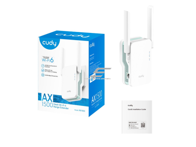 Wi-Fi praplėtėjas / kartotuvas | signalo stiprintuvas | Wi-Fi 6 | AX1500 klasės greitis | Mesh palaikymas | Gigabit Ethernet prievadas 2
