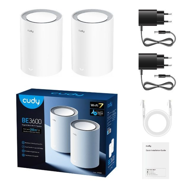 System routerów Wi-Fi Mesh | 2 szt. | Wi-Fi 7 | do 200 m² | MU-MIMO | wiele trybów pracy | duża pamięć RAM i NAND 2 System routerów Wi-Fi Mesh | 2 szt. | Wi-Fi 7 | do 200 m² | MU-MIMO | wiele trybów pracy | duża pamięć RAM i NAND 2