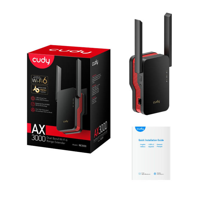 Wi-Fi усилитель / повторитель | расширитель беспроводной сети | Wi-Fi 6 | до 3000 Мбит/с | Mesh | технология MU-MIMO | установка plug-in 2
