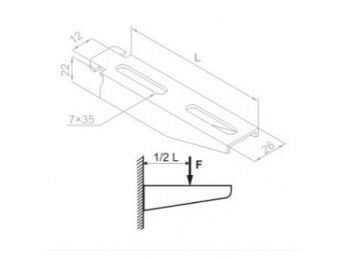 710130 WS300 Kronšteinas su užraktu, ilgis L-310mm 1 710130 WS300 Kronšteinas su užraktu, ilgis L-310mm 1