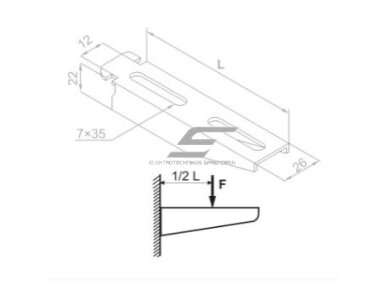 710120 WS200 Kronšteinas su užraktu, ilgis L-210mm 710120 WS200 Kronšteinas su užraktu, ilgis L-210mm