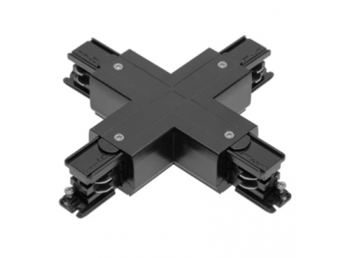 X formos jungtis | bėgelių X-RAIL sujungimui | 3F | 166x166mm | juoda | GTV Lighting | XAE-LKXUC-10