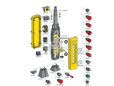 Kranų valdymo pultas | su 4 mygtukais | IP65 | Schneider Electric | XAC-A471 3 Kranų valdymo pultas | su 4 mygtukais | IP65 | Schneider Electric | XAC-A471 3