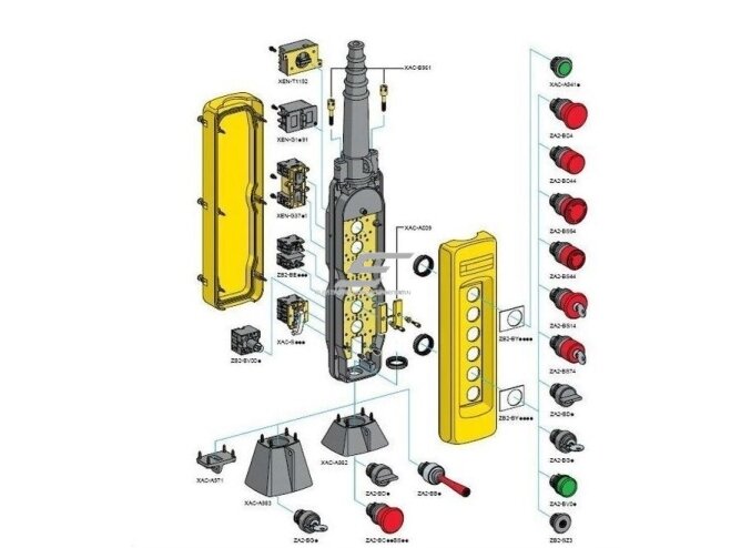 Kranų valdymo pultas | su 4 mygtukais | IP65 | Schneider Electric | XAC-A471 3 Kranų valdymo pultas | su 4 mygtukais | IP65 | Schneider Electric | XAC-A471 3