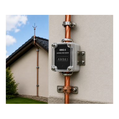 Lightning discharge counter | lightning protection impulse counter | 0–999999 | 3–100 kA | no power supply required | ABS housing | for outdoor installation Lightning discharge counter | lightning protection impulse counter | 0–999999 | 3–100 kA | no power supply required | ABS housing | for outdoor installation