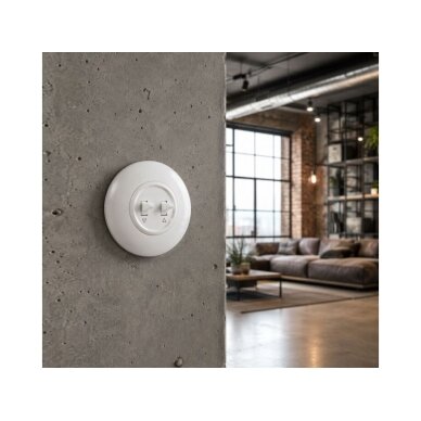 Łącznik żaluzjowy | 2 klawisze | 10A | 230V | podtynkowy | plastikowy | styl retro | biały 2