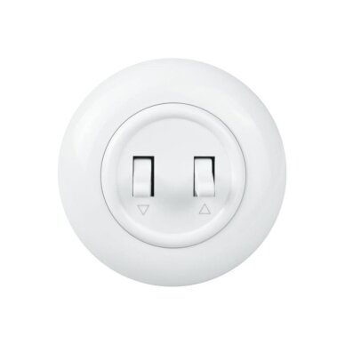 Łącznik żaluzjowy | 2 klawisze | 10A | 230V | podtynkowy | plastikowy | styl retro | biały 1 Łącznik żaluzjowy | 2 klawisze | 10A | 230V | podtynkowy | plastikowy | styl retro | biały 1