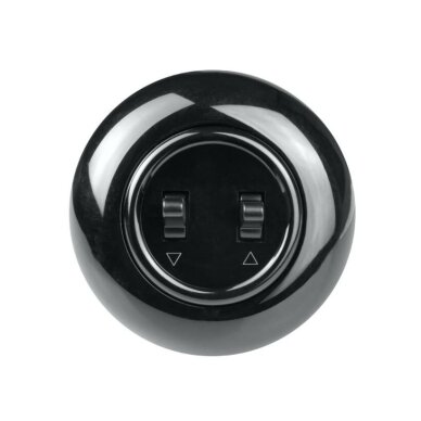 Blinds switch | 2 buttons | 10A | 230V | flush-mounted | plastic | retro style | black 1 Blinds switch | 2 buttons | 10A | 230V | flush-mounted | plastic | retro style | black 1