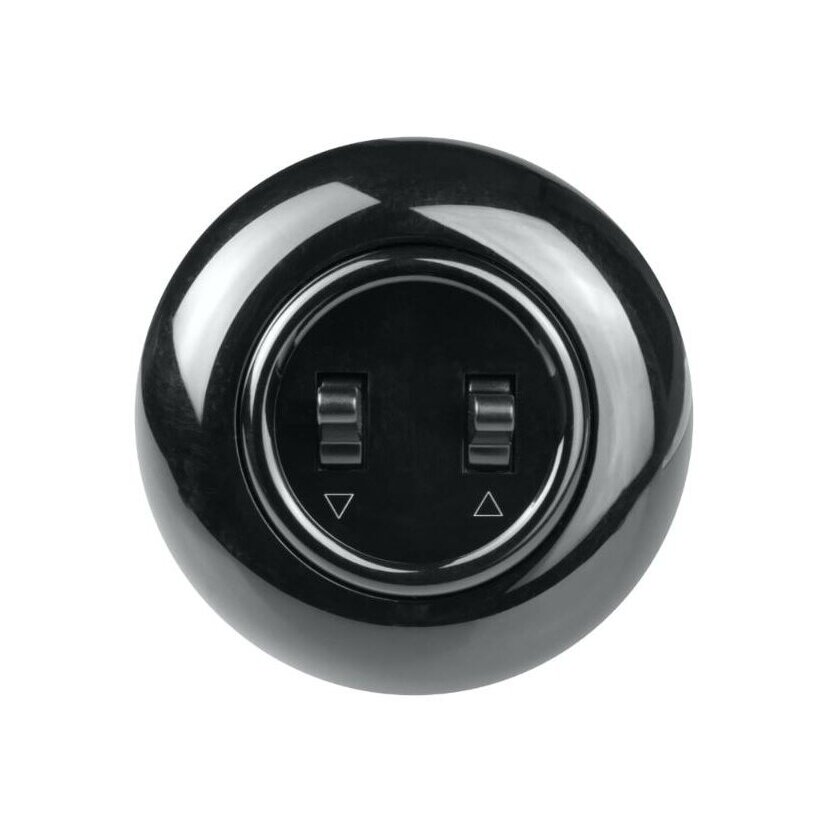 Blinds switch | 2 buttons | 10A | 230V | flush-mounted | plastic | retro style | black 1 Blinds switch | 2 buttons | 10A | 230V | flush-mounted | plastic | retro style | black 1