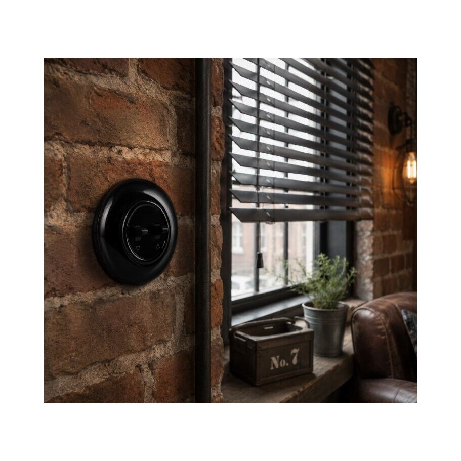 Blinds switch | 2 buttons | 10A | 230V | flush-mounted | plastic | retro style | black 2 Blinds switch | 2 buttons | 10A | 230V | flush-mounted | plastic | retro style | black 2