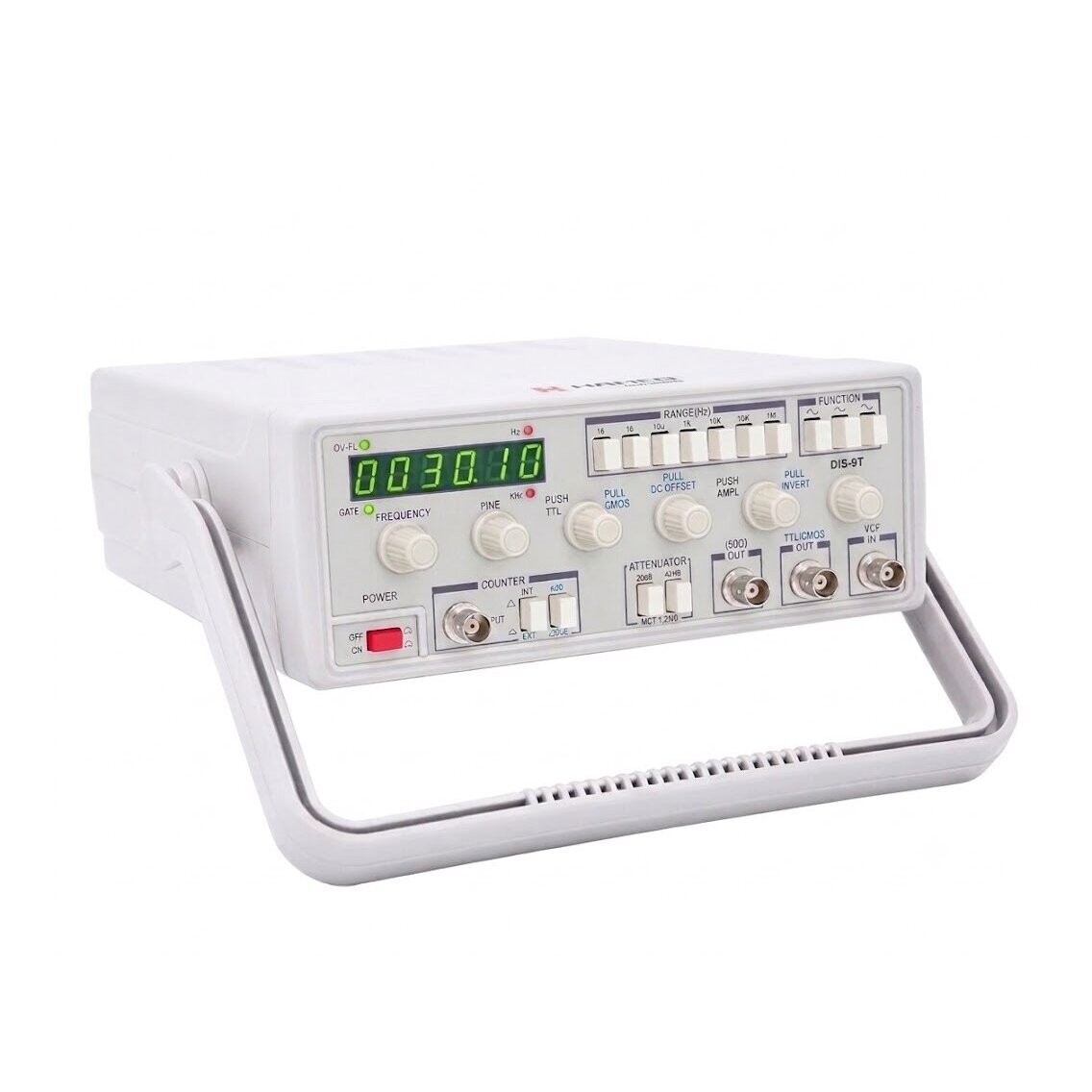 Signālu / funkciju ģenerators | 0,1 Hz–5 MHz | elektronikas testēšanai un remontam | sinusoidālais, trīsstūra, taisnstūra, impulsu un rampas vilnis