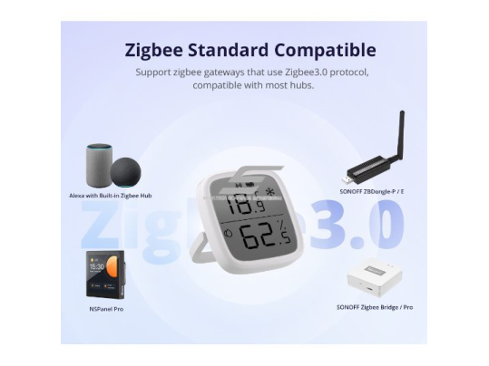 Išmanus | belaidis temperatūros ir drėgmės jutiklis | baltas | Wi-Fi | ZigBee | SONOFF | SNZB-02D | 6920075740004 1