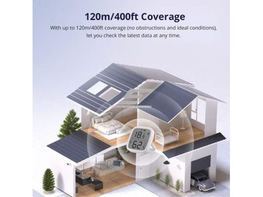 Išmanus | belaidis temperatūros ir drėgmės jutiklis | baltas | Wi-Fi | ZigBee | SONOFF | SNZB-02D | 6920075740004 2