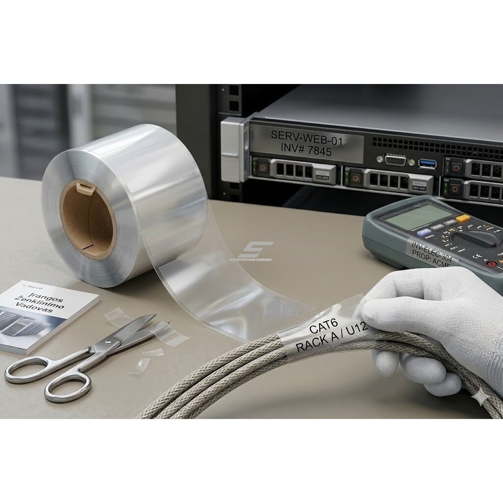 Marking label | cuttable | 20mm x 16m | transparent | for marking cables, equipment and inventory 1 Marking label | cuttable | 20mm x 16m | transparent | for marking cables, equipment and inventory 1