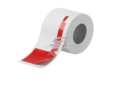 Žymėjimo etiketė | 30x25 + 45mm | raudona | 220 vnt/rul. | kabelių, įrangos, inventoriaus ir smulkių gaminių ženklinimui